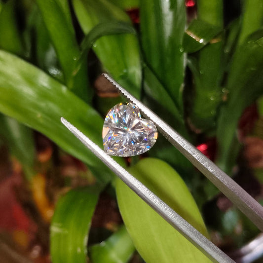 Moissanite Heart Cut | GRA Certified Laser Engraved Loose Gemstone