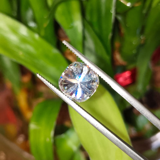 Moissanite Cushion Cut | GRA Certified Laser Engraved Loose Gemstone