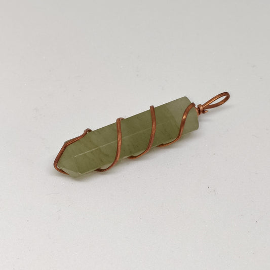 Green Aventurine Pencil Pendant | Authentic Crystal Jewelry