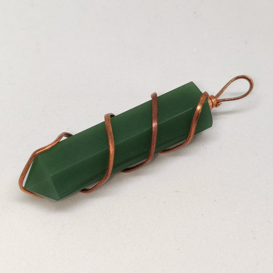 Green Jade Pencil Pendant | Authentic Crystal Jewelry