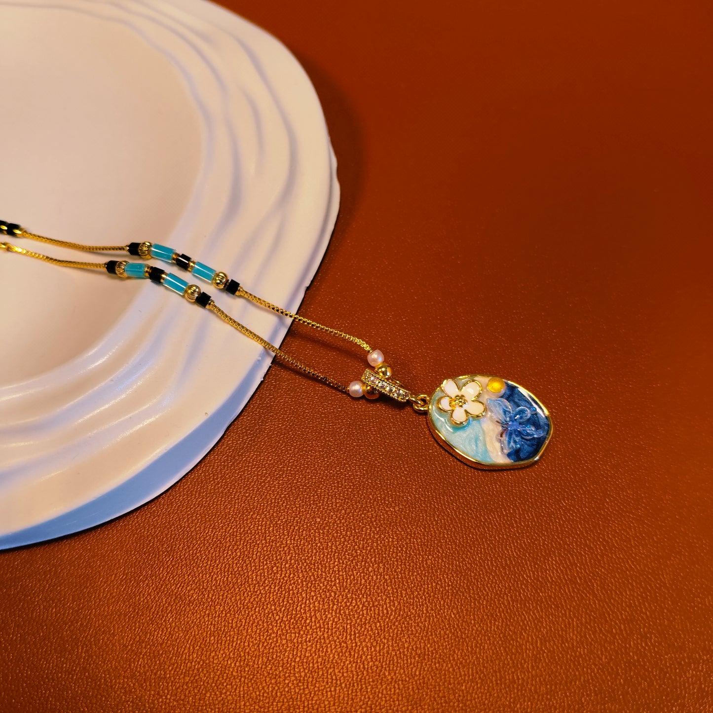 Blue Blossom 18K Gold Plated Mangalsutra