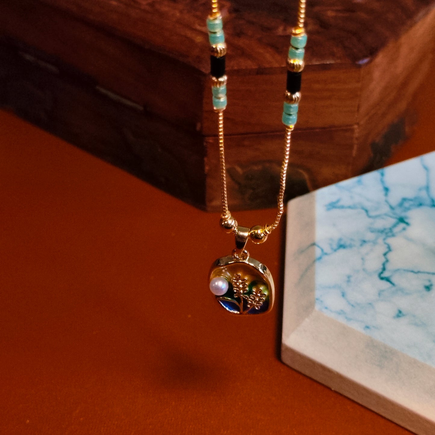 Celestial Garden 18K Gold Plated Mangalsutra by AadiShakti Crystalls