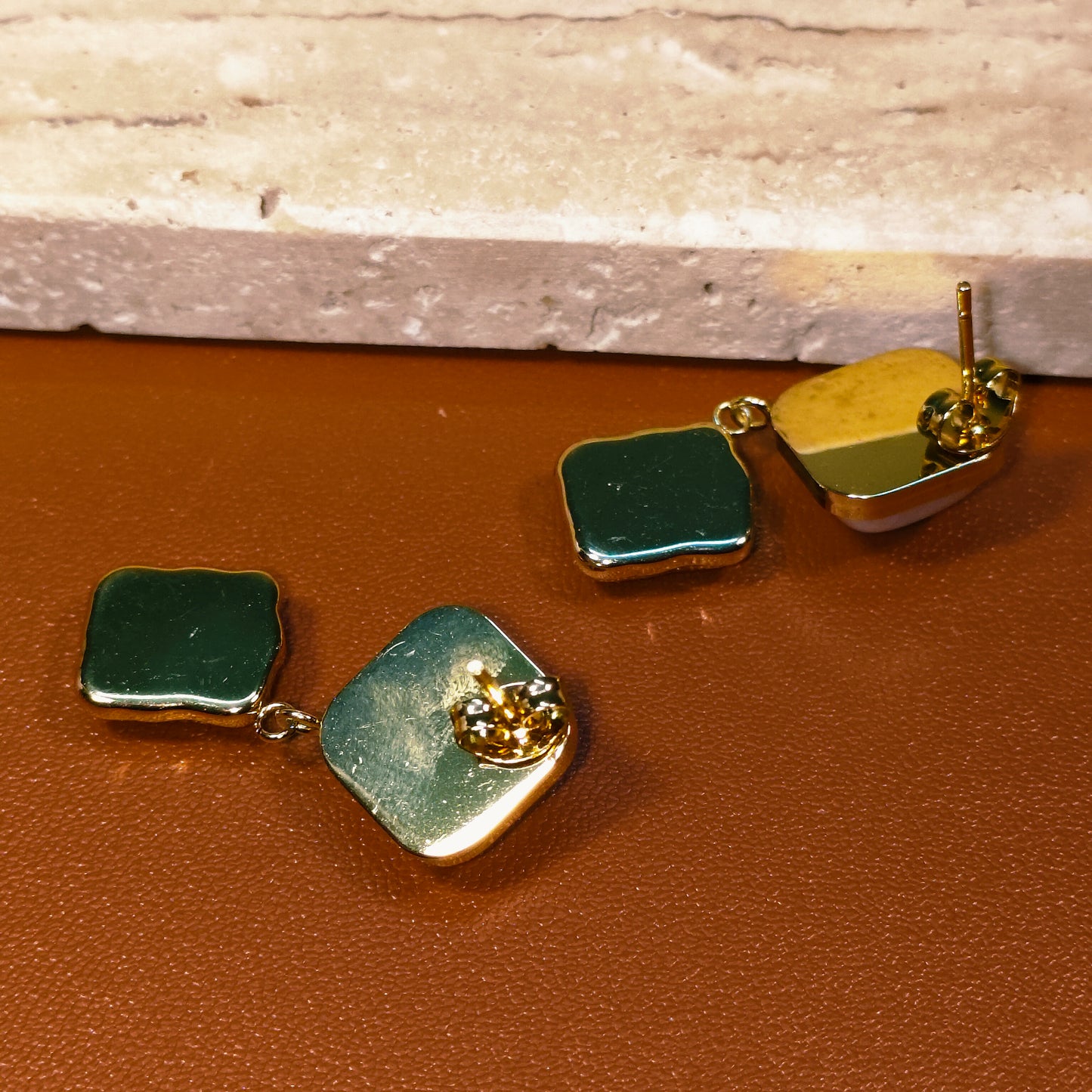 Lustrous Radiance 18K Gold Plated Earrings