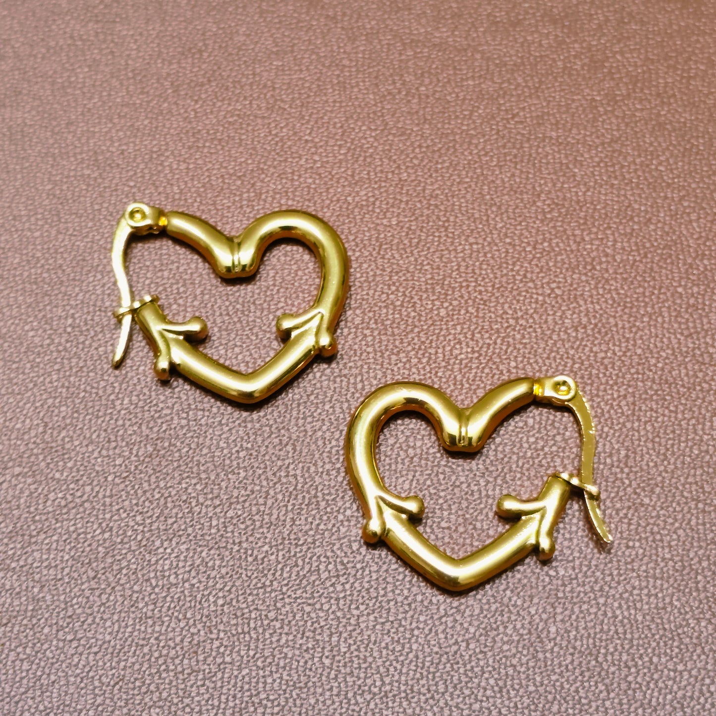 Eternal Heart 18K Gold Plated Hoop Earrings