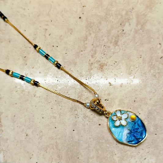 Blue Blossom 18K Gold Plated Mangalsutra