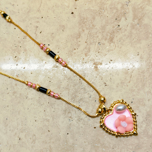 Pink Bloom 18K Gold Plated Mangalsutra