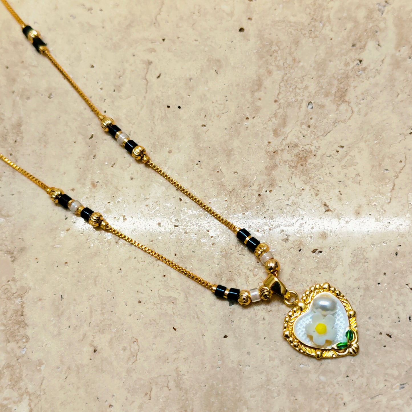 White Bloom 18K Gold Plated Mangalsutra