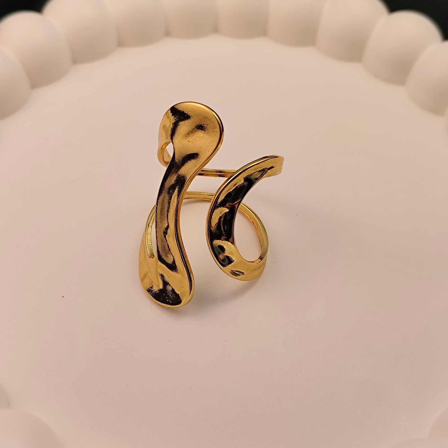 Golden Statement 18K Gold Plated Adjustable Ring