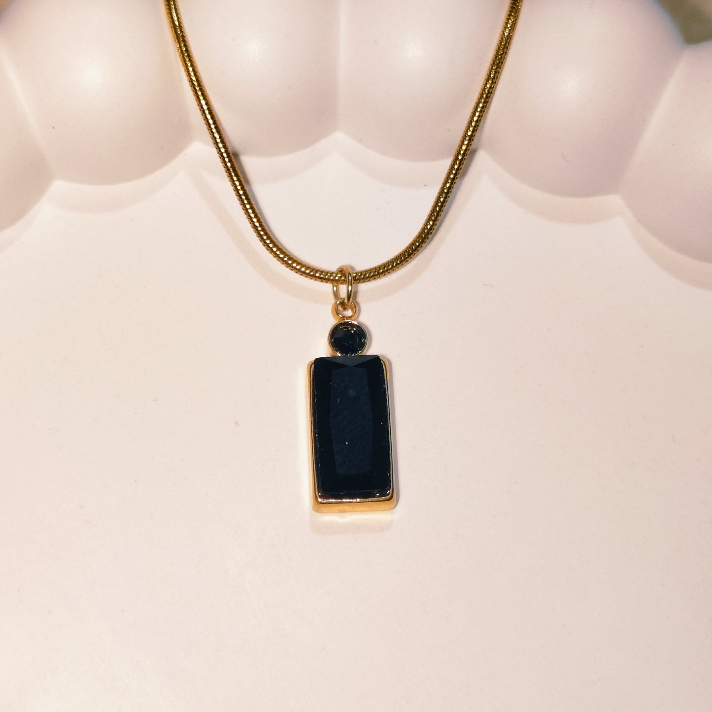 Aurora Black 18K Gold Plated Pendant Necklace