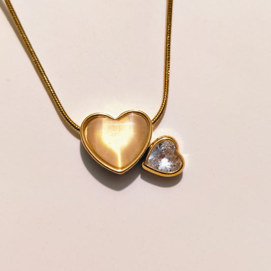 Aurora Hearts 18K Gold Plated Pendant Necklace