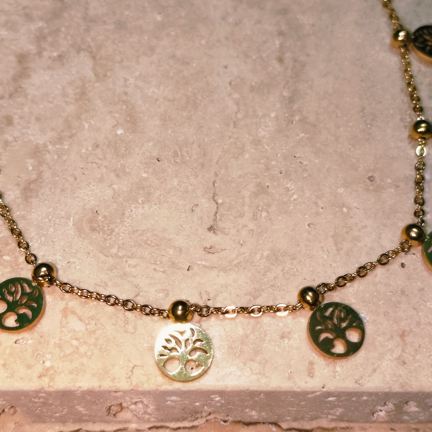 Tree of Life 18K Gold Plated Charm Necklace