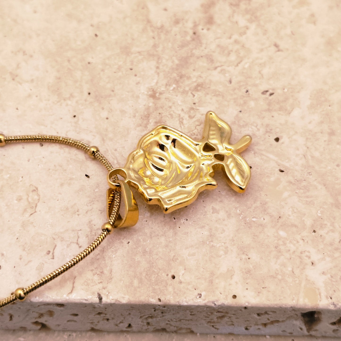 Eternal Rose 18K Gold Plated Pendant Necklace