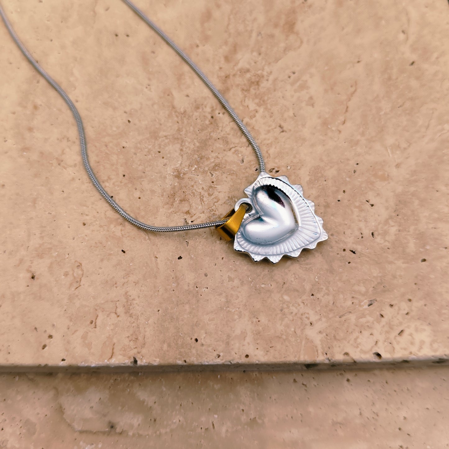 Eternal Duo Heart 18K Gold Plated Pendant Necklace