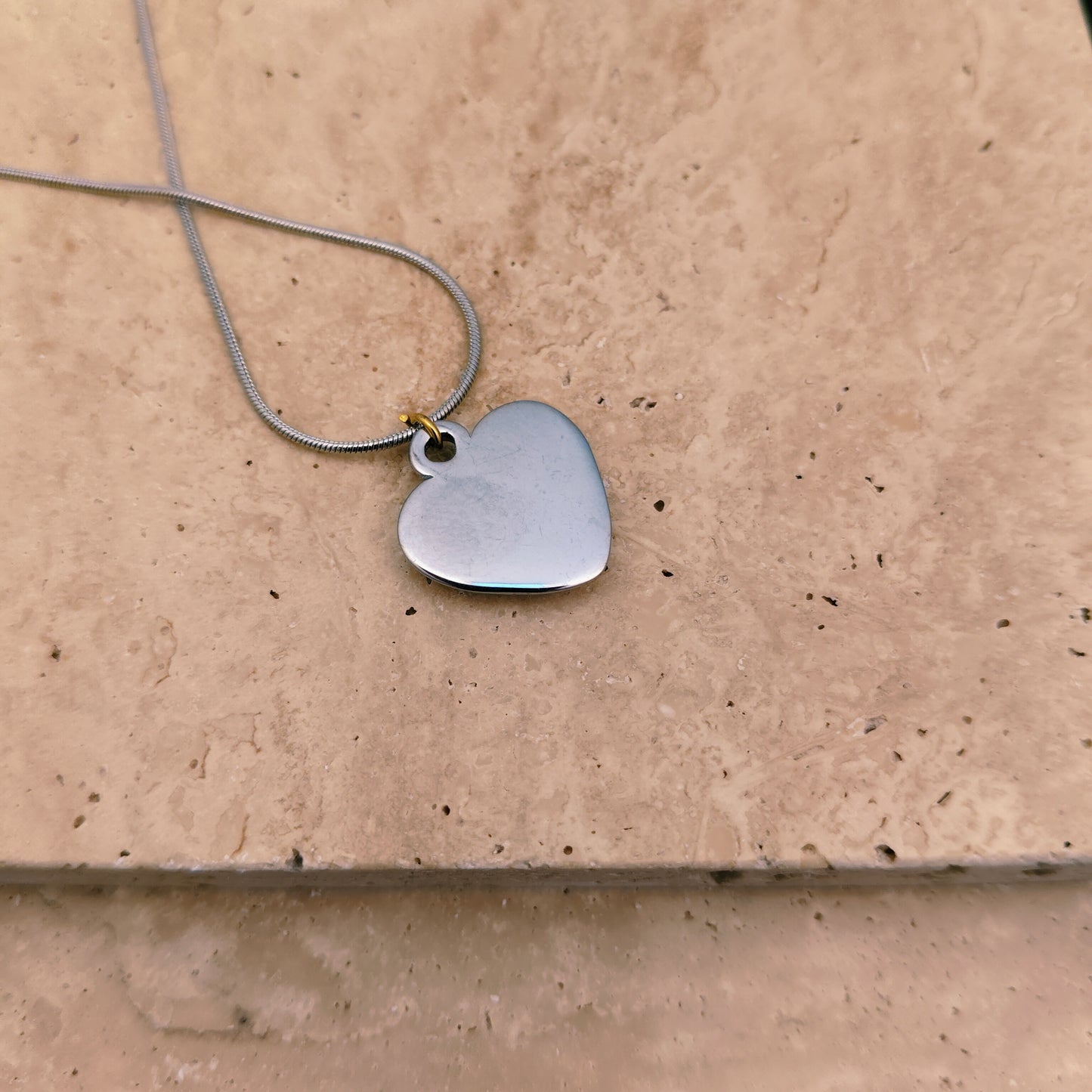 Pebbled Heart 18K Gold Plated Pendant Necklace