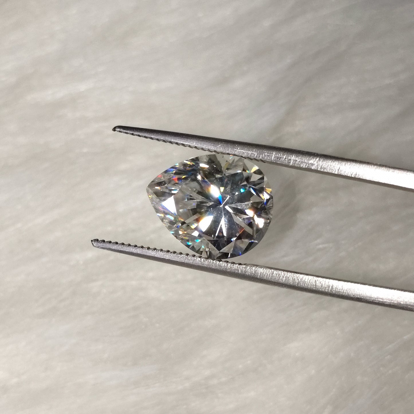 Moissanite Pear Cut | GRA Certified Laser Engraved Loose Gemstone