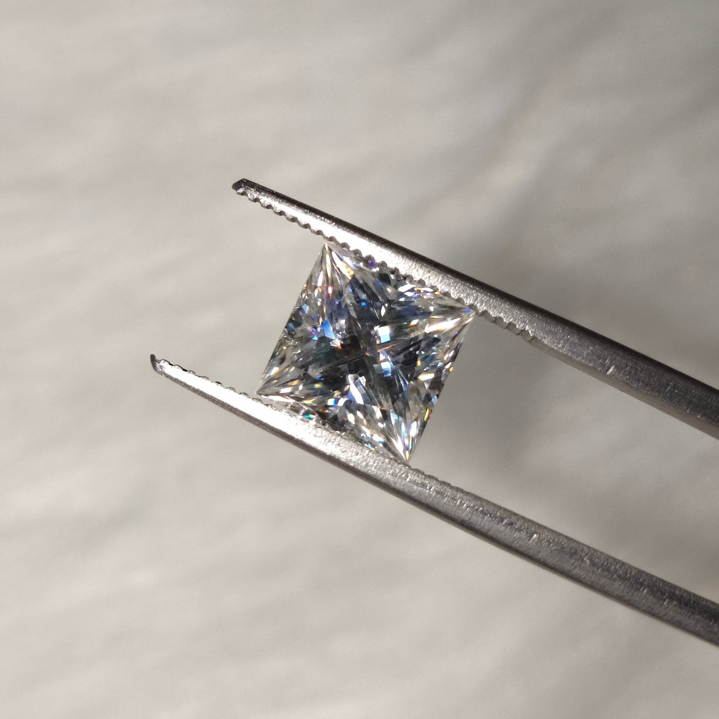 Moissanite Princess Cut | GRA Certified Laser Engraved Loose Gemstone