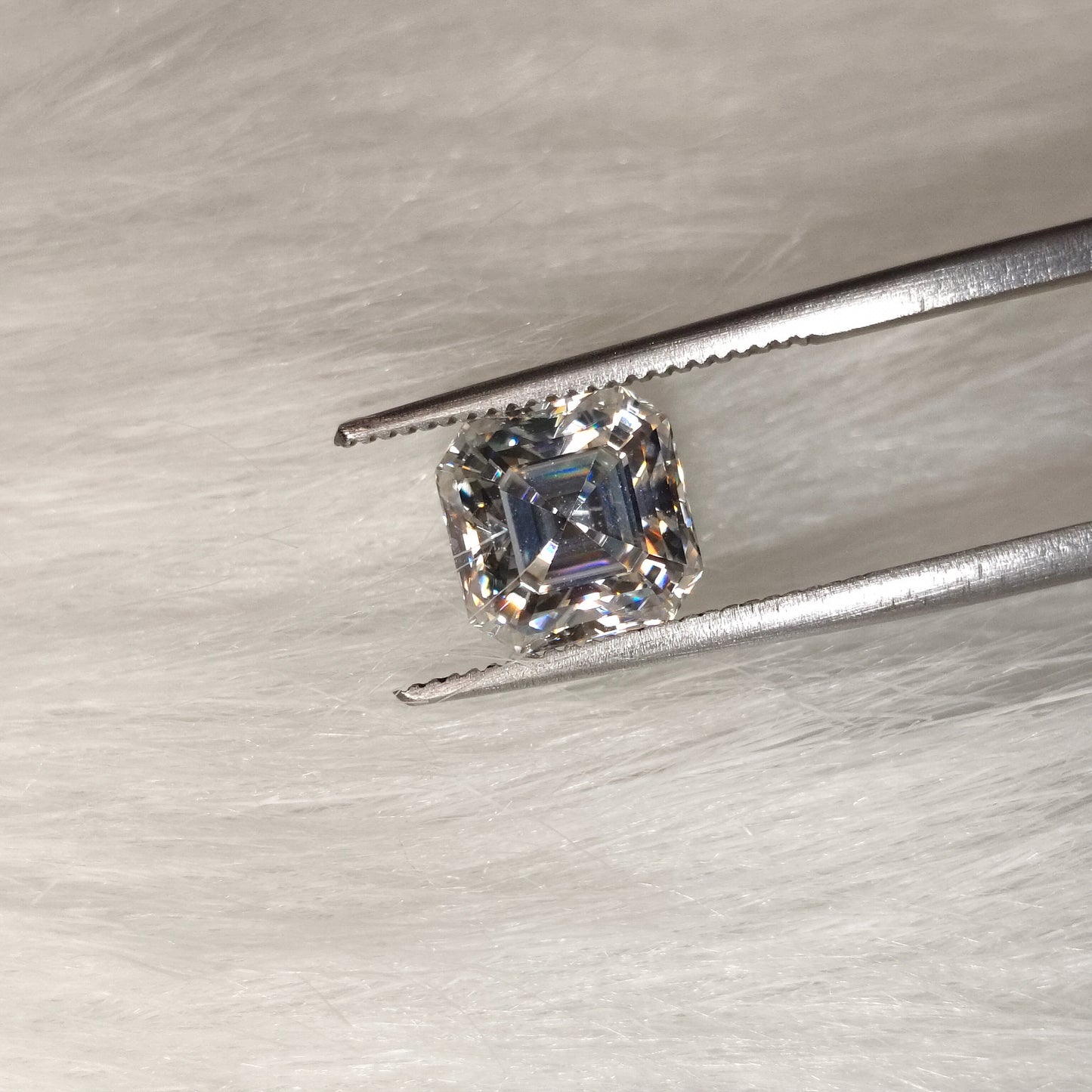 Moissanite Asscher Cut | GRA Certified Laser Engraved Loose Gemstone