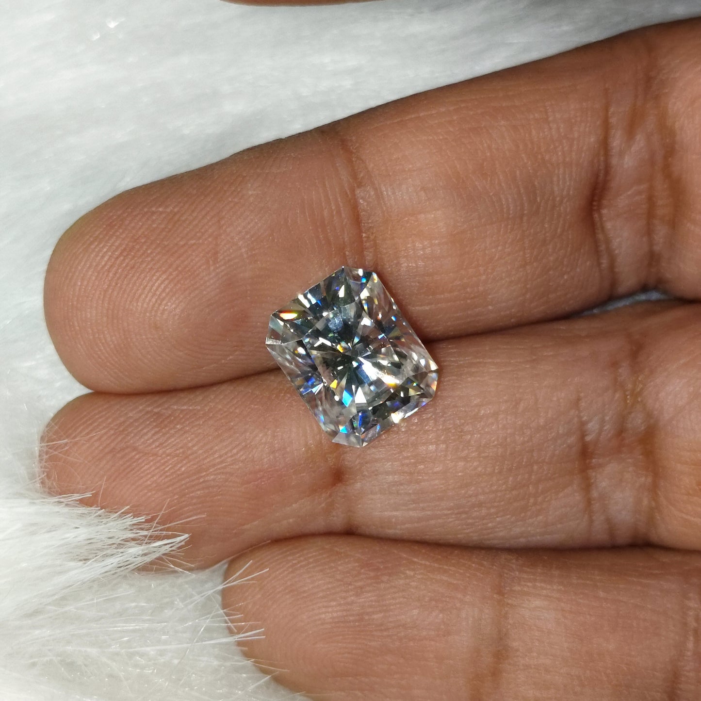 Moissanite Radiant Cut | GRA Certified Laser Engraved Loose Gemstone