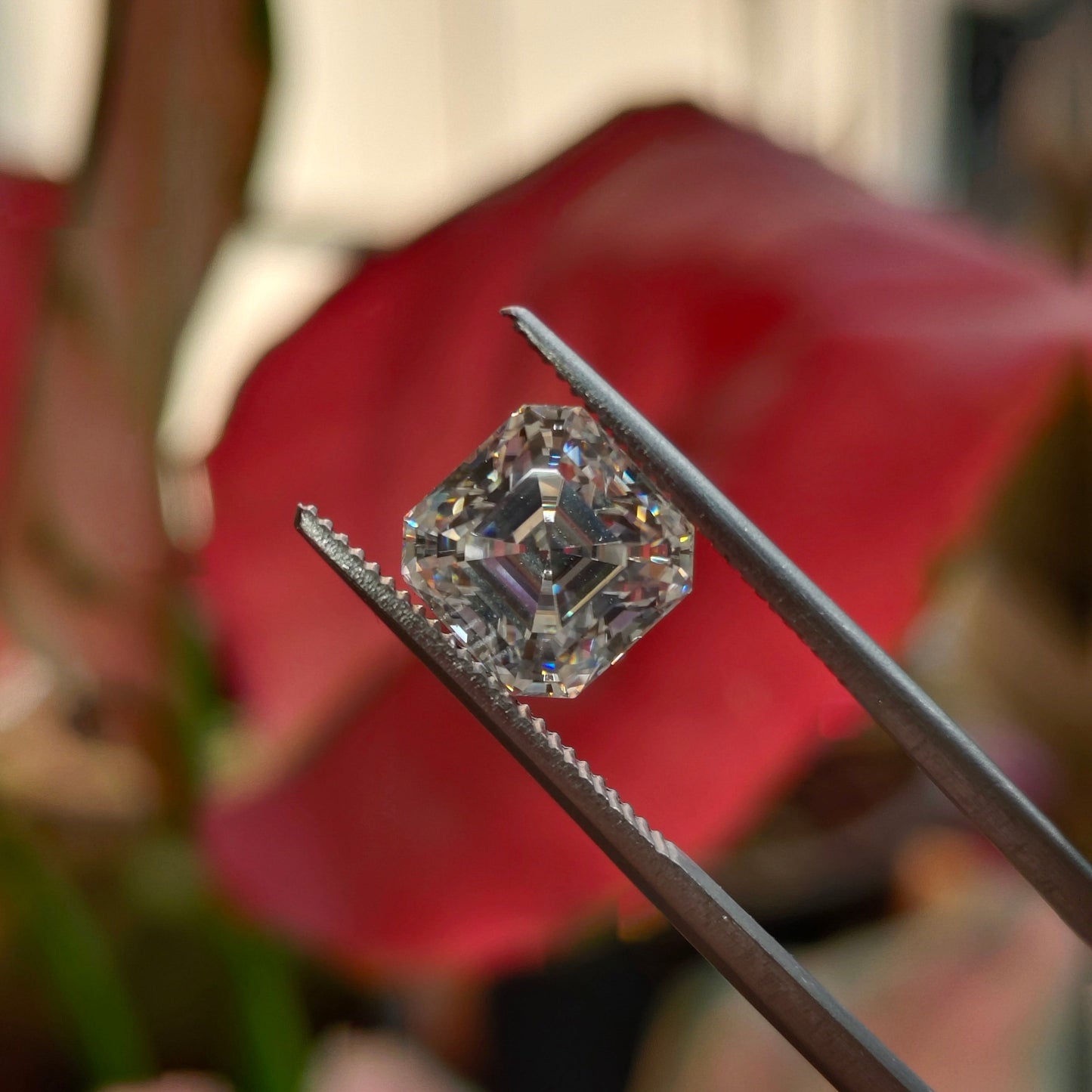 Moissanite Asscher Cut | GRA Certified Laser Engraved Loose Gemstone