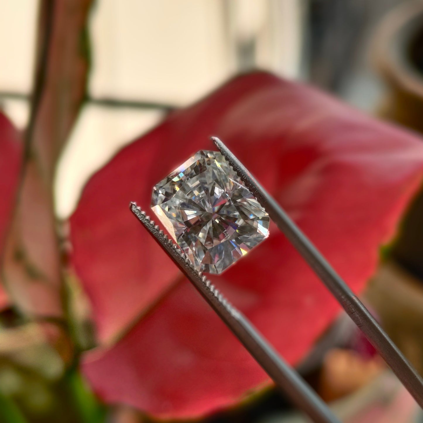 Moissanite Radiant Cut | GRA Certified Laser Engraved Loose Gemstone