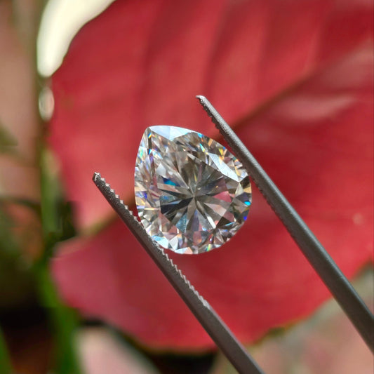 Moissanite Pear Cut | GRA Certified Laser Engraved Loose Gemstone