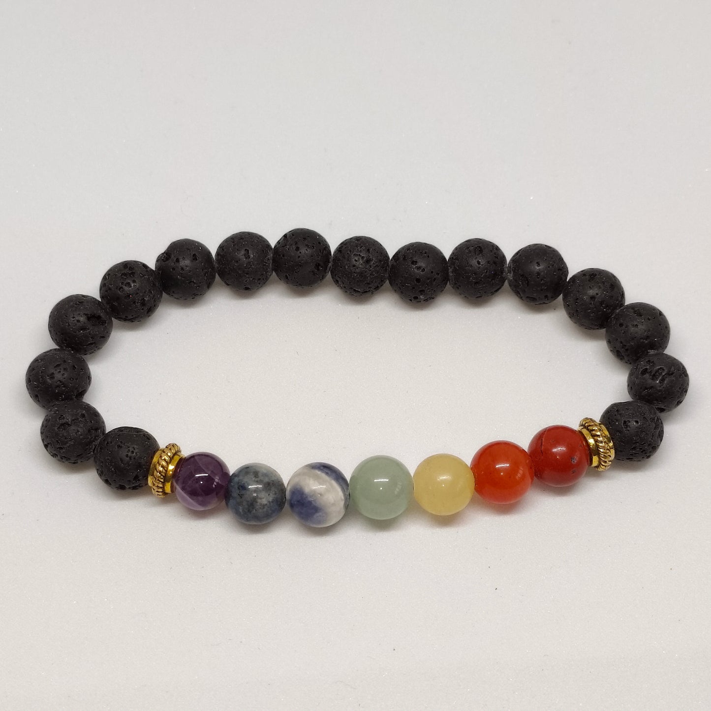 7 Chakra Lava Stone Bracelet | Authentic Crystal Jewelry