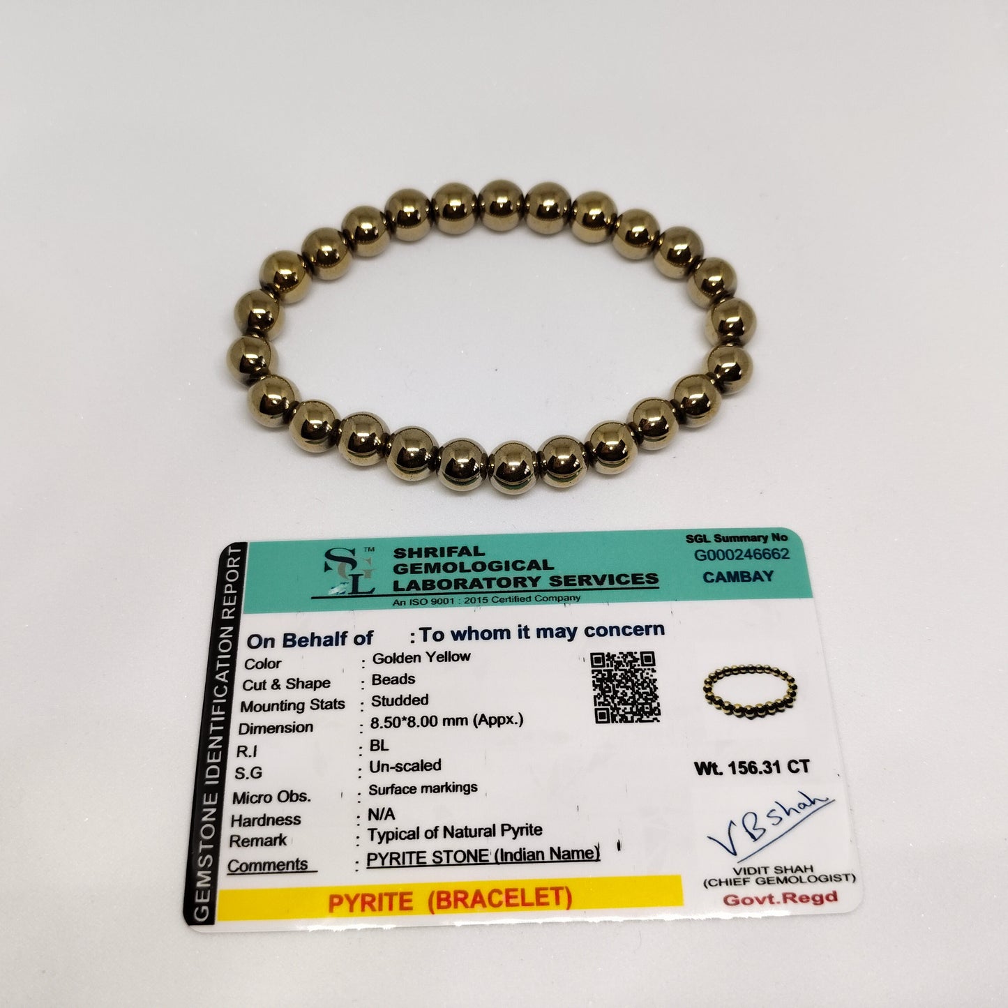 Golden Pyrite Bracelet | Authentic Crystal Jewelry