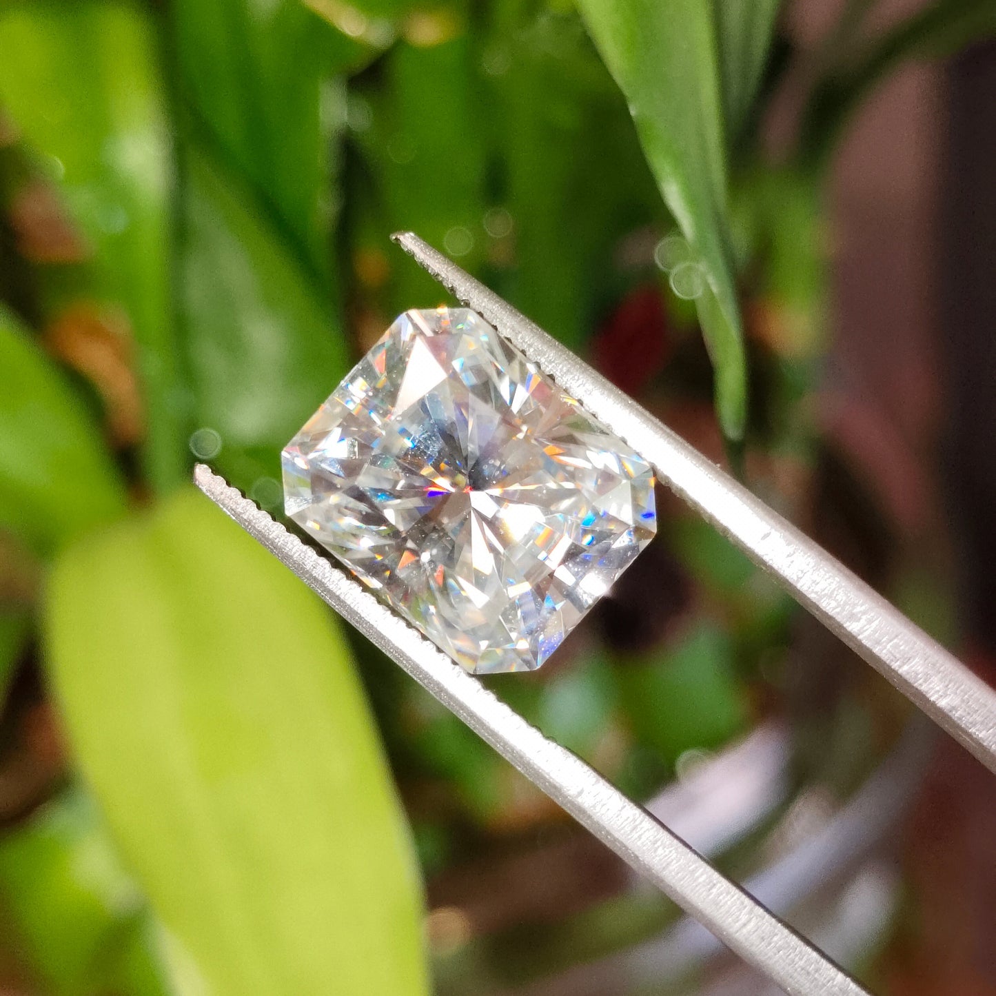 Moissanite Radiant Cut | GRA Certified Laser Engraved Loose Gemstone
