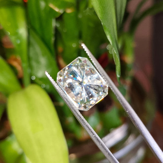 Moissanite Radiant Cut | GRA Certified Laser Engraved Loose Gemstone