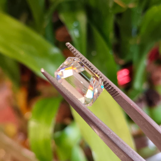Moissanite Emerald Cut | GRA Certified Laser Engraved Loose Gemstone