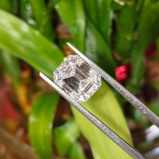 Moissanite Emerald Cut | GRA Certified Laser Engraved Loose Gemstone