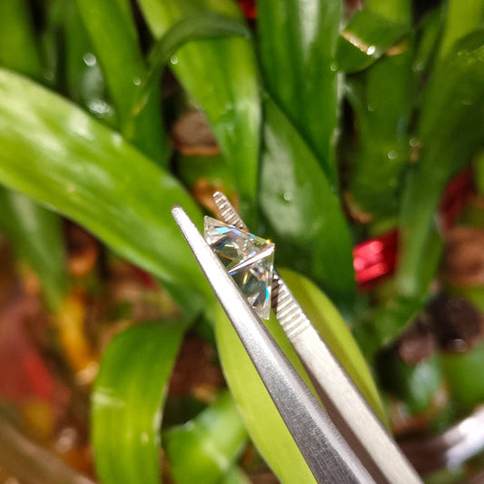 Moissanite Princess Cut | GRA Certified Laser Engraved Loose Gemstone