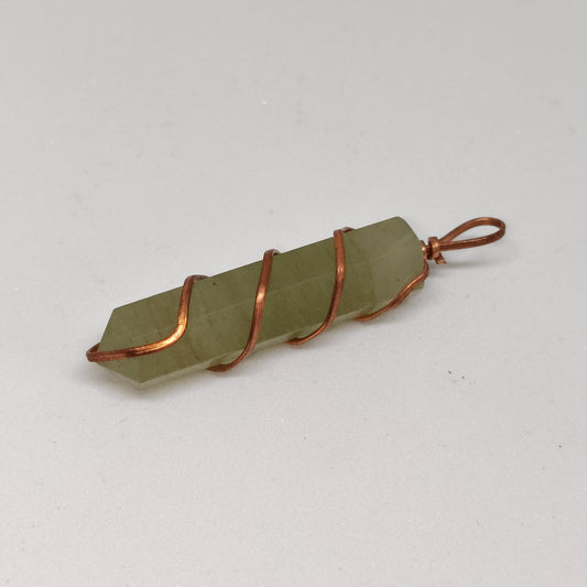 Green Aventurine Pencil Pendant | Authentic Crystal Jewelry