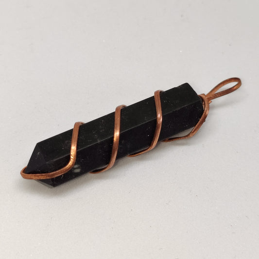 Black Tourmaline Pencil Pendant | Authentic Crystal Jewelry