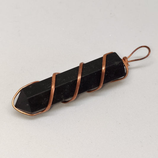 Black Tourmaline Pencil Pendant | Authentic Crystal Jewelry