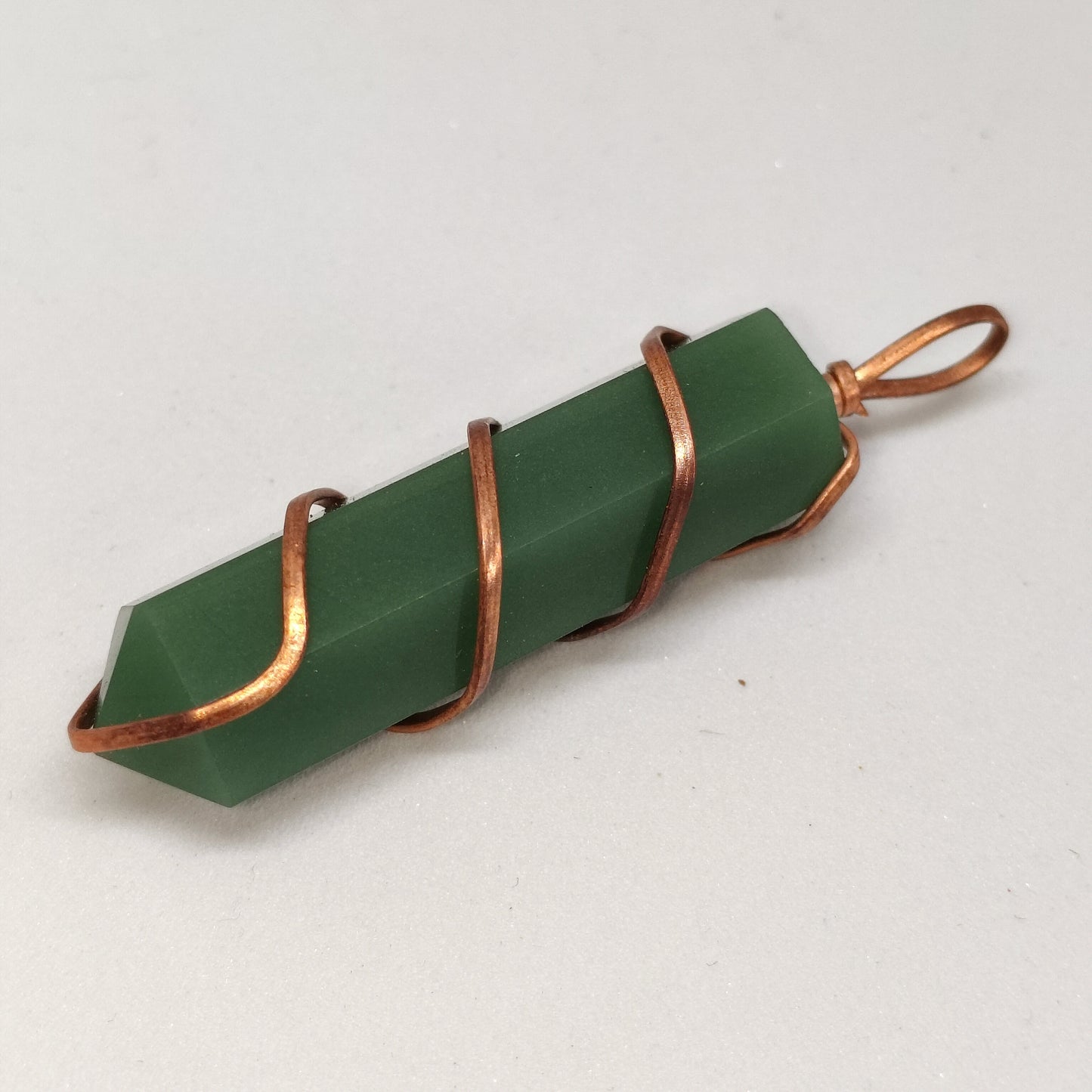 Green Jade Pencil Pendant | Authentic Crystal Jewelry
