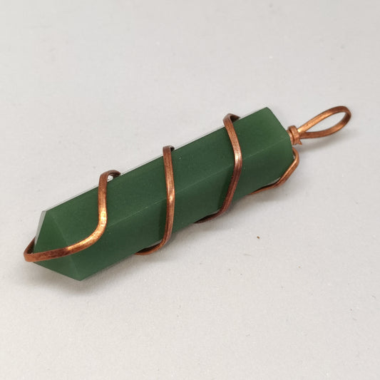 Green Jade Pencil Pendant | Authentic Crystal Jewelry