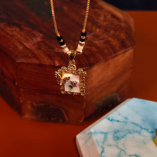 Butterfly Garden Ivory 18K Gold Plated Mangalsutra