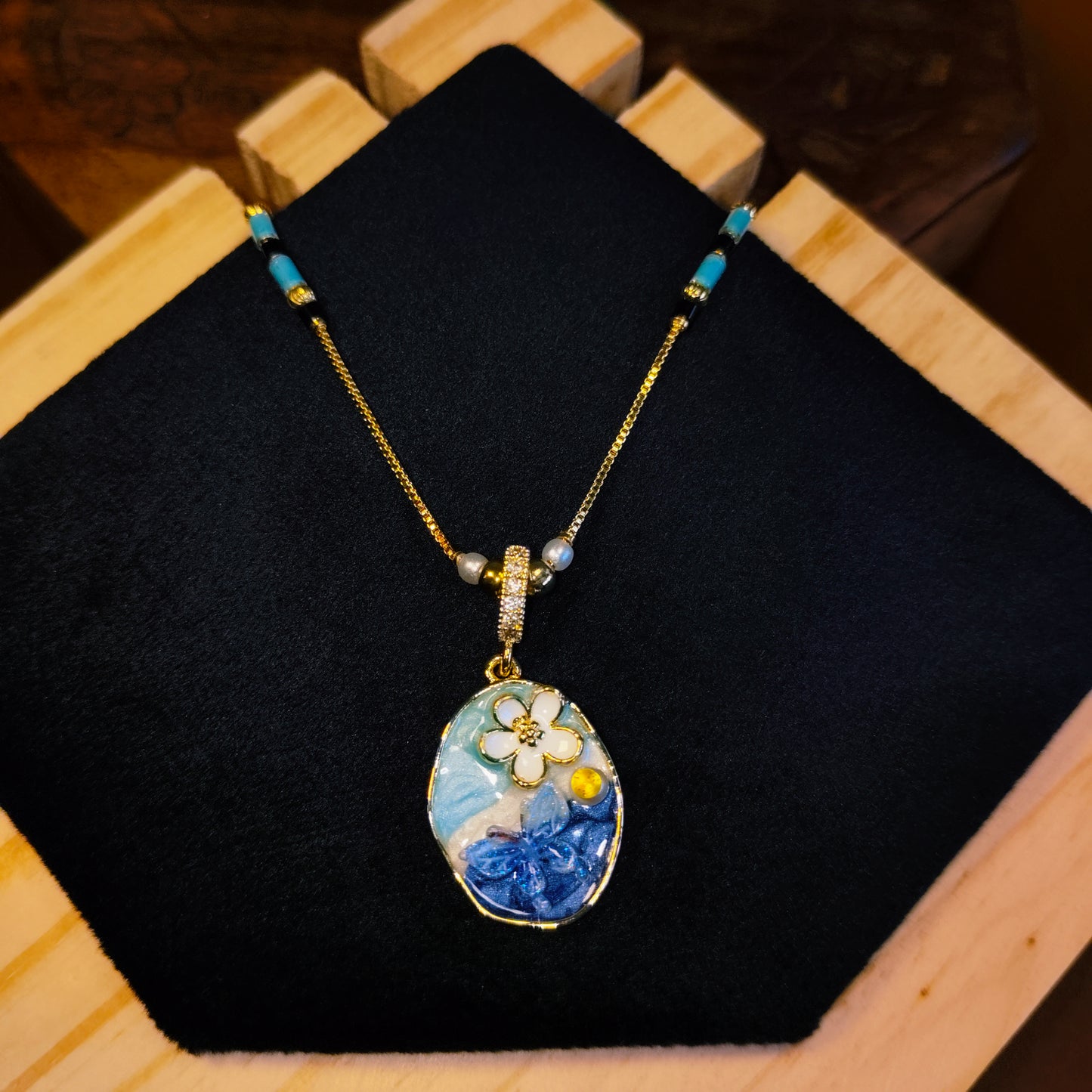 Blue Blossom 18K Gold Plated Mangalsutra