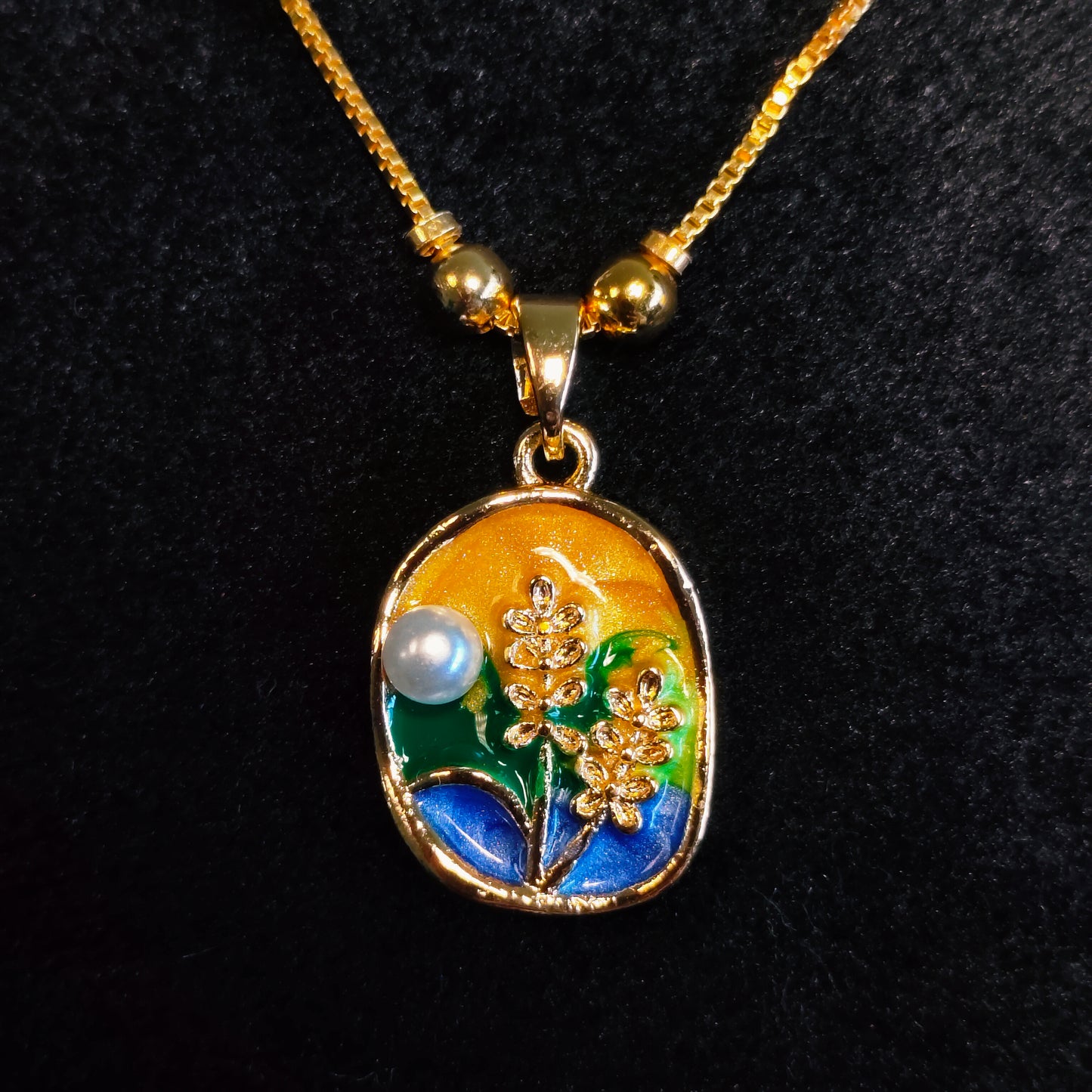 Celestial Garden 18K Gold Plated Mangalsutra by AadiShakti Crystalls