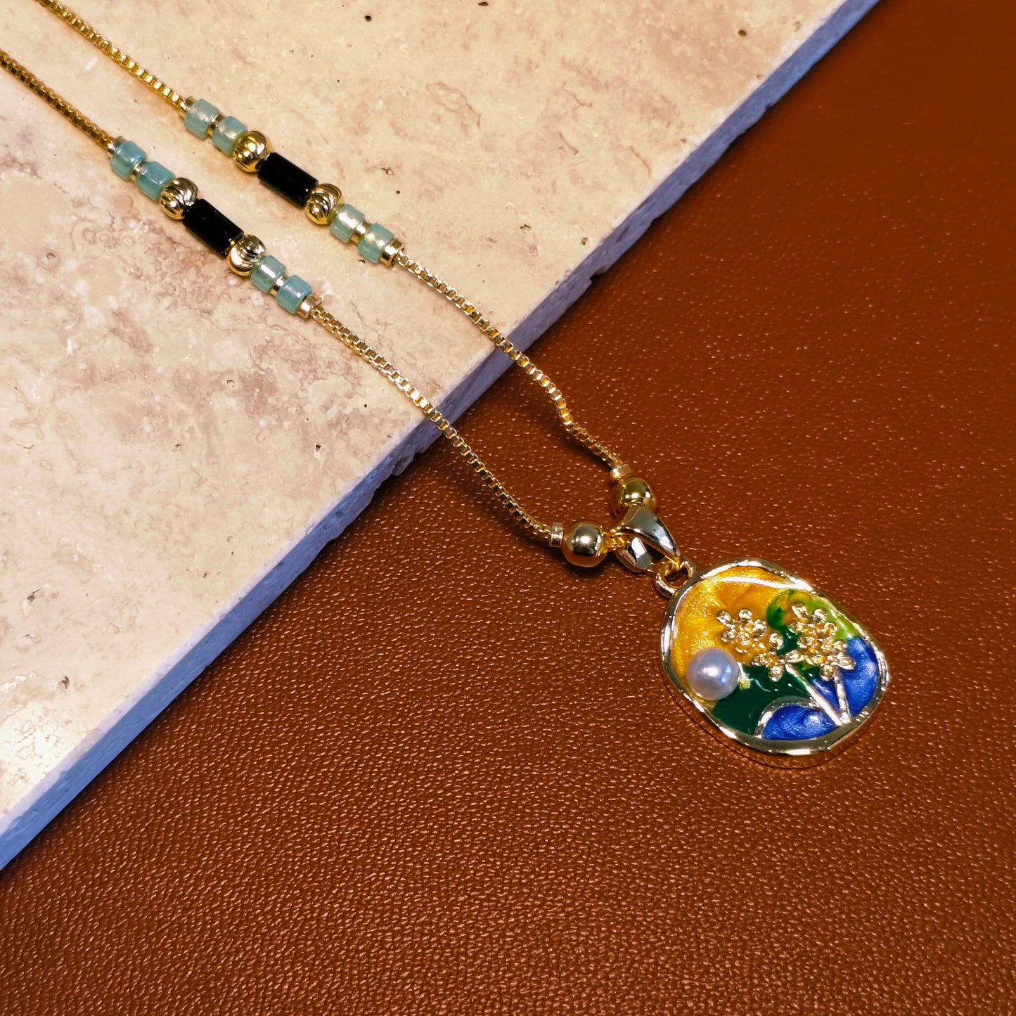 Celestial Garden 18K Gold Plated Mangalsutra by AadiShakti Crystalls