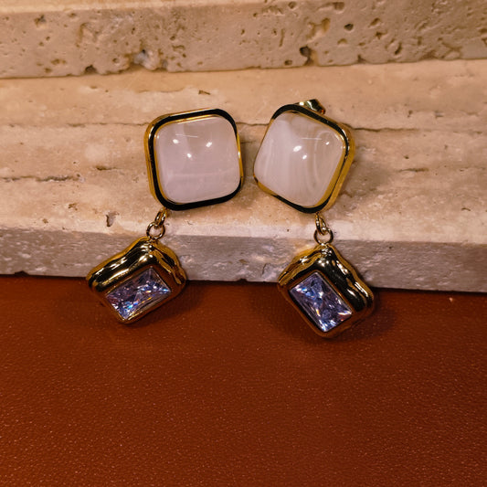 Lustrous Radiance 18K Gold Plated Earrings