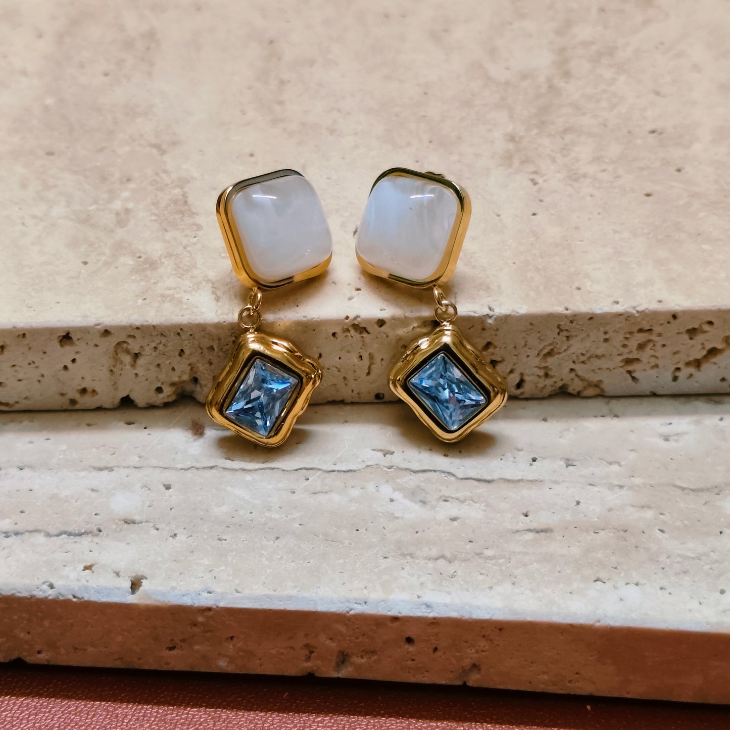 Lustrous Radiance 18K Gold Plated Earrings