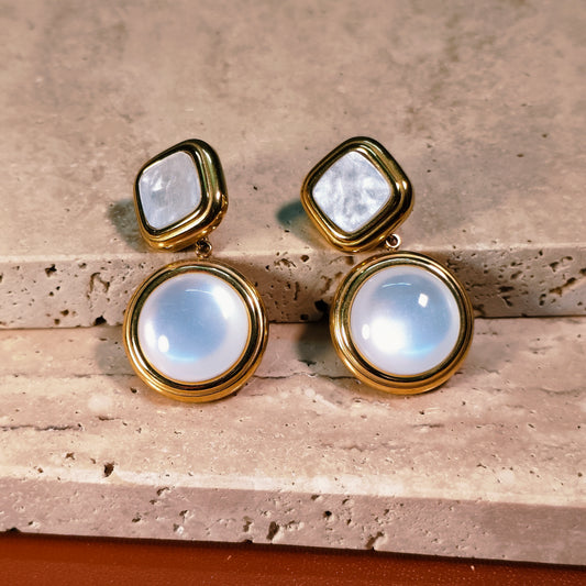 Moonlit Whisper 18K Gold Plated Earrings