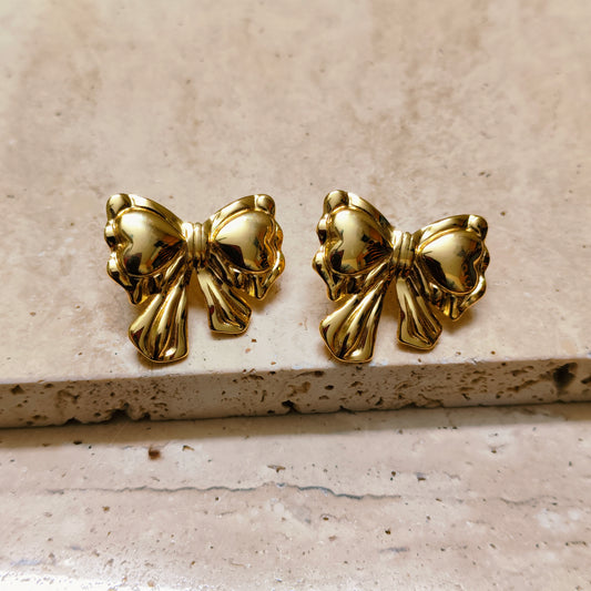 Ethereal Bow 18K Gold Plated Earrings