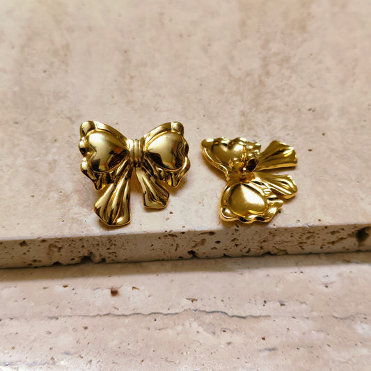 Ethereal Bow 18K Gold Plated Earrings