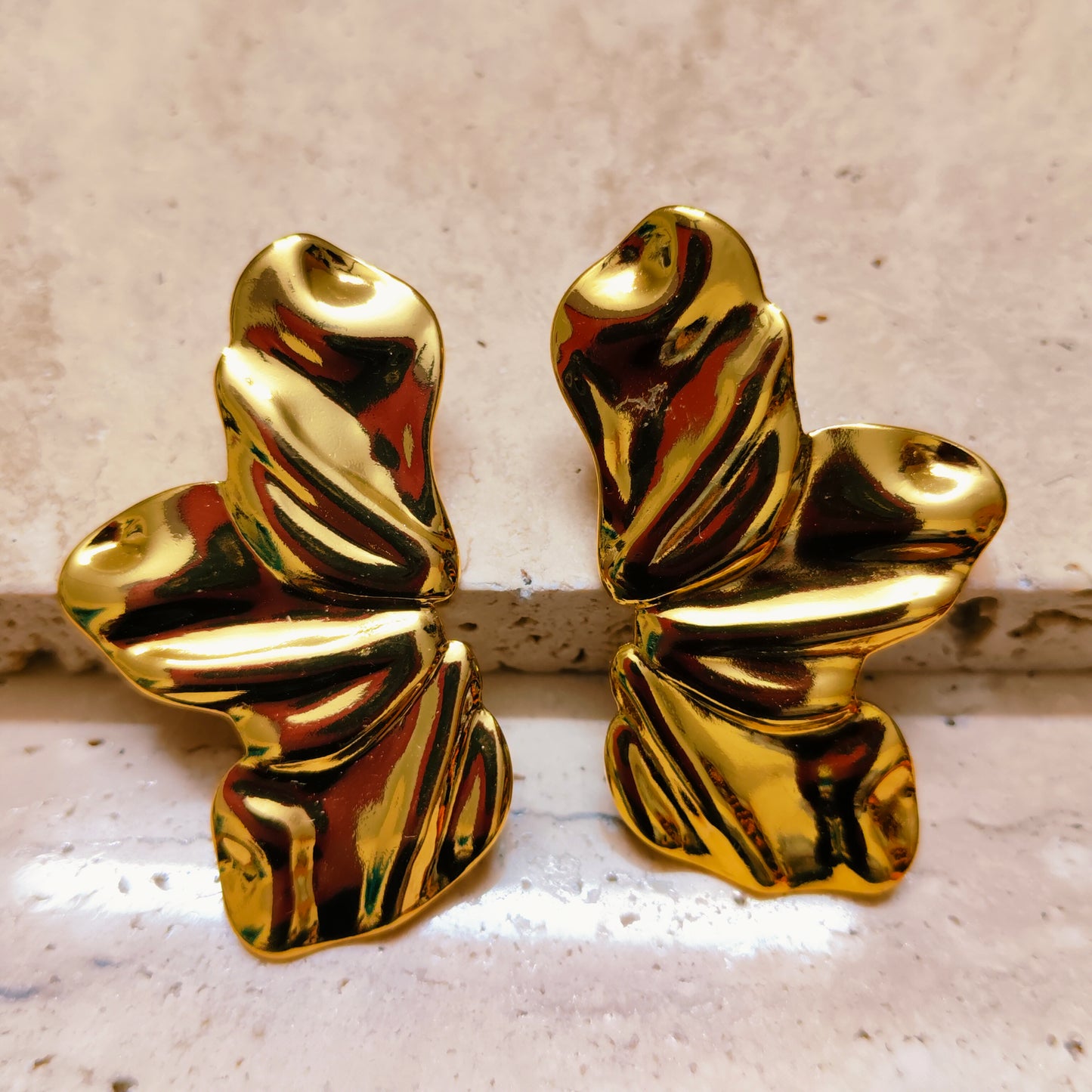 Half Bloom 18K Gold Plated Earrings Necklace Set