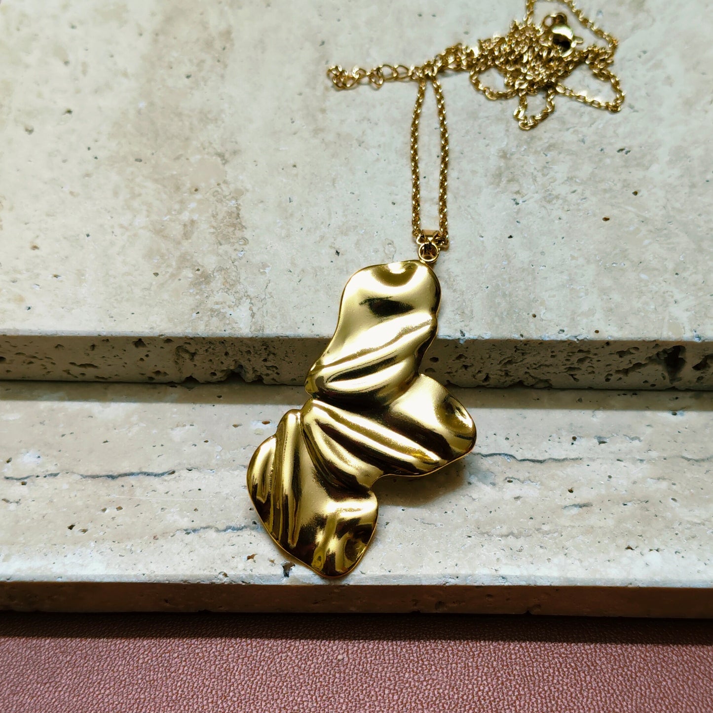 Half Bloom 18K Gold Plated Earrings Necklace Set