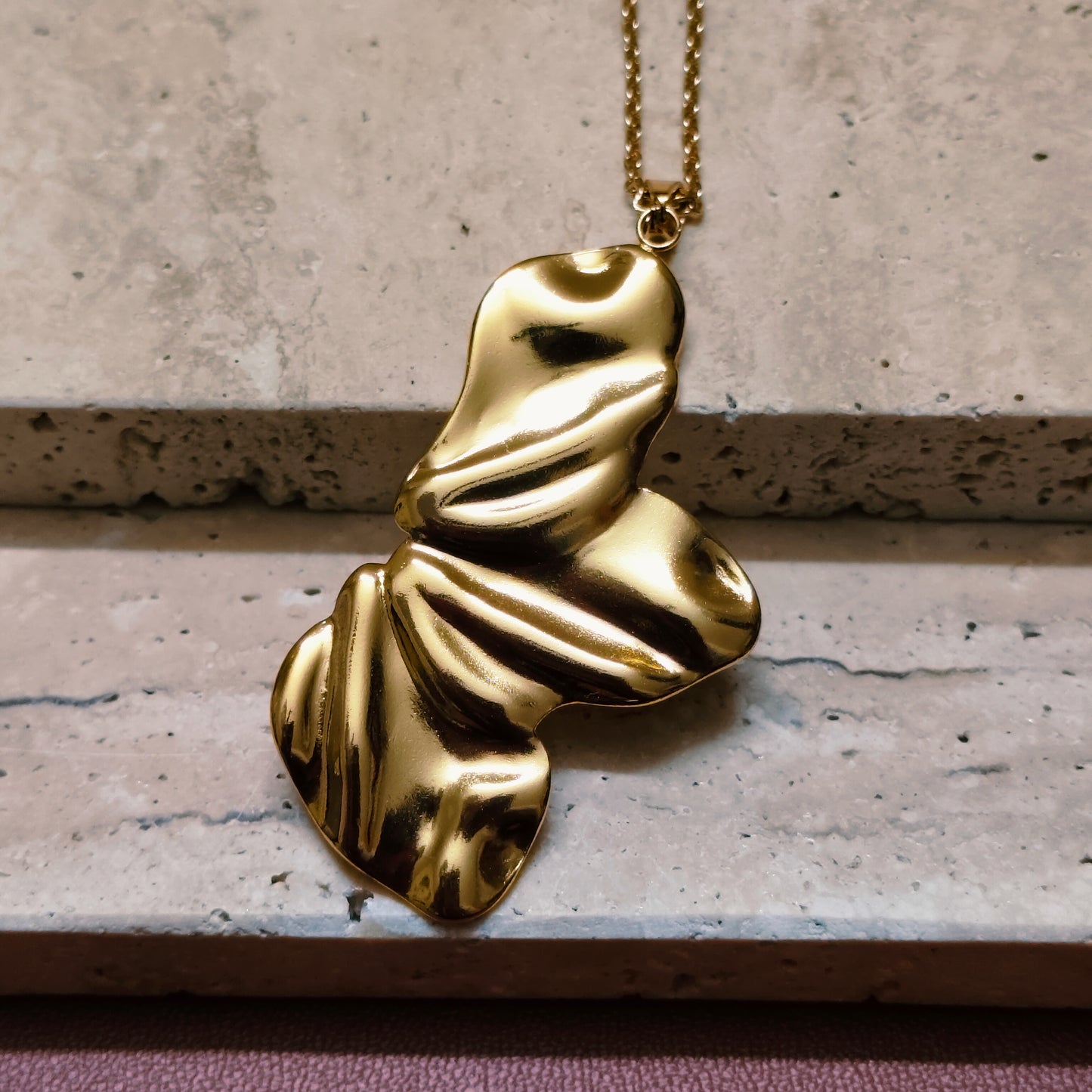 Half Bloom 18K Gold Plated Earrings Necklace Set