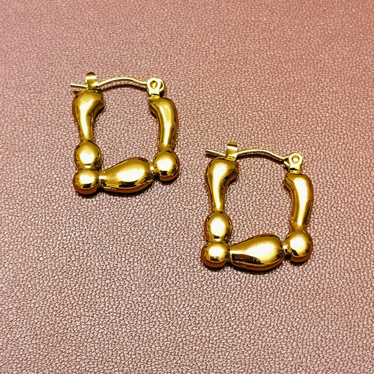 Auric Frame 18K Gold Plated Chunky Hoop Earrings
